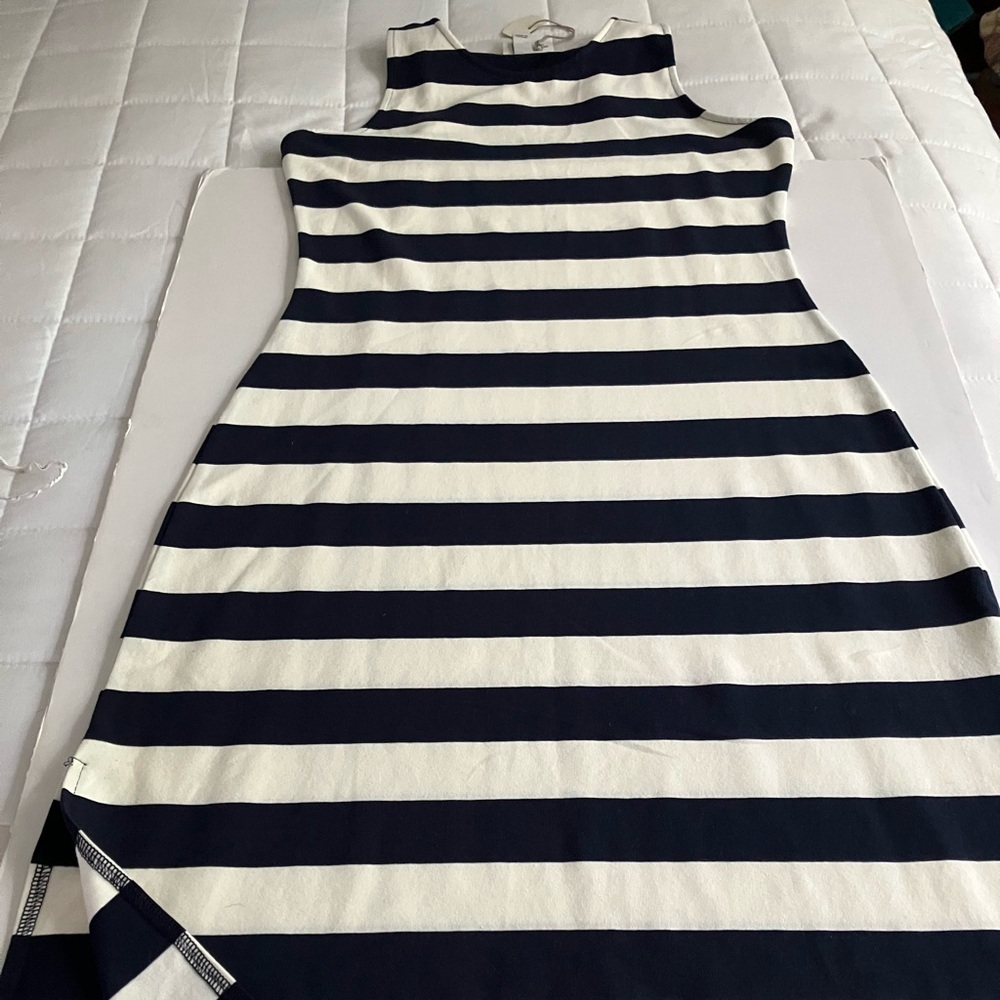 Black and White  Striped Dress